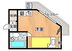 山口山ビル ワンルームの間取図画像