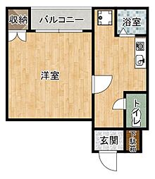 笹兵衛ビル 1Kの間取図画像