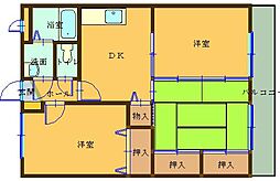 プレシャスFF 2LDKの間取図画像