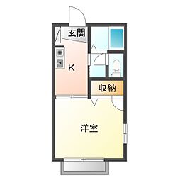 ディアス本町S 1Kの間取図画像