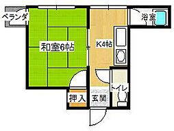 メゾン本町 1Kの間取図画像