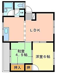 エクセルゆき 2LDKの間取図画像