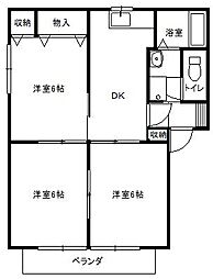 グランデB 3DKの間取図画像