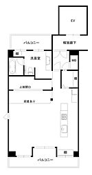 エバーグリーン野上町ラ・フォーレ ワンルームの間取図画像
