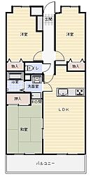 バス 日吉台団地下車 徒歩4分 3LDKの間取り