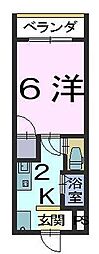 フロンティア東福山 1Kの間取図画像