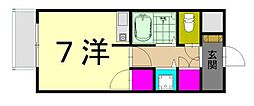 ダイアパレス御門 ワンルームの間取図画像