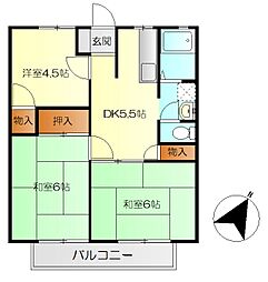 ガーデンフラット 3DKの間取図画像