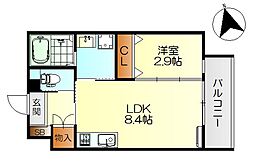 レジデンシャル広(仮称) 1LDKの間取図画像