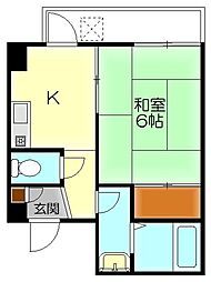 タイセイ・ビラ・東中央 1Kの間取図画像