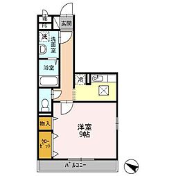 グラッサ新広 1Kの間取図画像