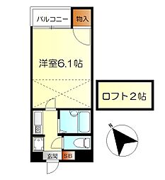 ピア本町 1Kの間取図画像