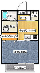 シャーメゾン笹村 ワンルームの間取図画像