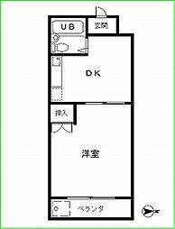 コーポ舟入南 1DKの間取図画像