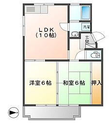 ヴェルディ西本 2LDKの間取図画像