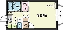 T.T.タウンA 1Kの間取図画像