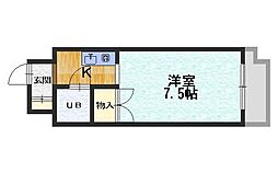 マンション福山 1Kの間取図画像