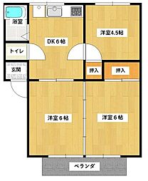 シティハイツ山手 3DKの間取図画像