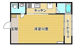 ハイムみなみ 2階1Kの間取り