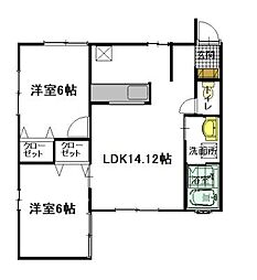 メゾンK 2LDKの間取図画像