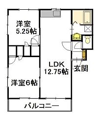 セトル・ヒロ 2LDKの間取図画像
