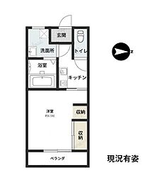 能美ハイツ 1Kの間取図画像