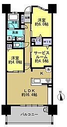 ヴェルディ・タワーヴィレッジ宇品ウエスト 2SLDKの間取図画像