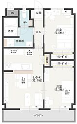 第2信和ビル 2LDKの間取図画像