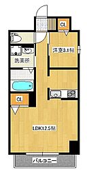 エイホームビル 1LDKの間取図画像