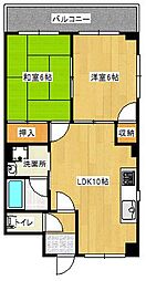 白島2NDビル 2LDKの間取図画像