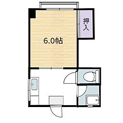 第一田万里ビル 1Kの間取図画像