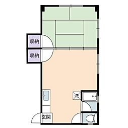 第一田万里ビル 1LDKの間取図画像