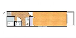 アクアコート庚午 1Kの間取図画像