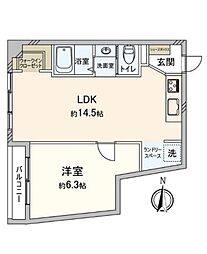 リバーサイド舟入 1LDKの間取図画像