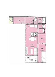 三原市宮浦3丁目アパート 1LDKの間取図画像