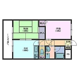 カーサIMT 2DKの間取図画像