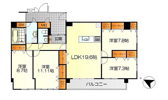 全室7帖以上の...