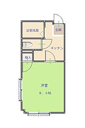 エンゼルハート 1Kの間取図画像