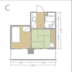 コンソートホームズ福山 2Kの間取図画像