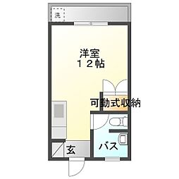 相栄ビル ワンルームの間取図画像