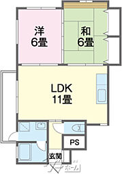 アパートメントフェリス 2LDKの間取図画像