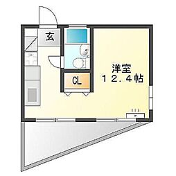 カスティージョとよみ ワンルームの間取図画像
