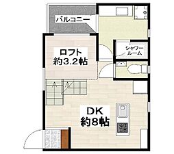 arc久米 2DKの間取図画像