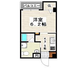 ACCESSまかび 1Kの間取図画像