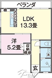 SuzuyaBLD3 1LDKの間取図画像