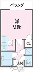 Waビル ワンルームの間取図画像