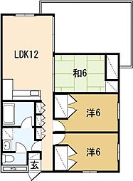 バニヤンガーデン 3LDKの間取図画像