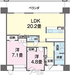 ベアーズコート桑江サンライフ 2LDKの間取図画像
