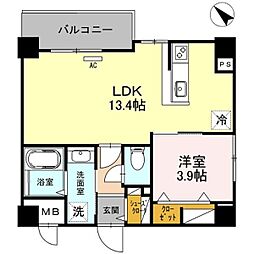 FLAIRNo.5 1LDKの間取図画像