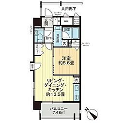 ワイズグレイスシティ久茂地 1LDKの間取図画像